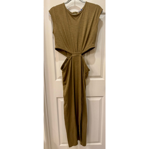 Women's Yam & Sea Dress Size M Khaki Cutout Maxi - Picture 5 of 6